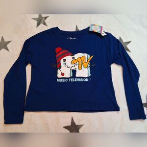 NWT - MTV Snowman Long Sleeve Kids Shirt Cabana By Crown & Ivy Winter Christmas